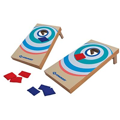 Schildkröt Cornhole spel van FSC-gecertificeerd hout voor tuin en park Werpspel met 2 schuine doelen, 8 zandzakken in twee kleuren en een 1- en 3-punts puntensysteem Schildkröt Cornhole spel van FSC-gecertificeerd hout voor tuin en park Werpspel met 2 schuine doelen, 8 zandzakken in twee kleuren en een 1- en 3-punts puntensysteem