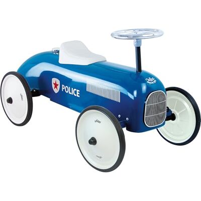 Vilac Vintage politie autodrager metalen speelgoed stille wielen stuurwiel decoratie blauw voor kinderen vanaf 18 maanden Vilac Vintage politie autodrager metalen speelgoed stille wielen stuurwiel decoratie blauw voor kinderen vanaf 18 maanden