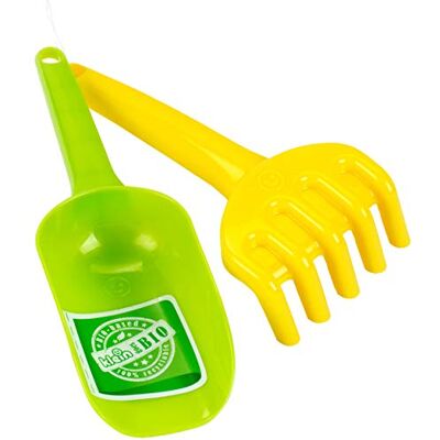 Klein Theo 7638 goes BIO set holle schep en zandhark Meerkleurige set voor bioplastiek zandbak, speelgoed voor kinderen vanaf een jaar Klein Theo 7638 goes BIO set holle schep en zandhark Meerkleurige set voor bioplastiek zandbak, speelgoed voor kinderen vanaf een jaar