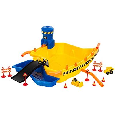 Klein Caterpillar Zandplaats, waterbak, zandbak, met kiepbak, bandenlader, chenille, watertoren, slangen enz., 95 x 66 x 34,5 cm, speelgoed voor kinderen vanaf 18 Klein Caterpillar Zandplaats, waterbak, zandbak, met kiepbak, bandenlader, chenille, watertoren, slangen enz., 95 x 66 x 34,5 cm, speelgoed voor kinderen vanaf 18