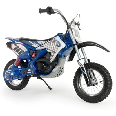 INJUSA Elektrische crossmotor Blue Fighter, batterij 24 V, kinderen + 6 jaar, metalen velgen, opblaasbare wielen, geleidelijke versnelling van de vuist, trommelrem, 11 km/u, blauw INJUSA Elektrische crossmotor Blue Fighter, batterij 24 V, kinderen + 6 jaar, metalen velgen, opblaasbare wielen, geleidelijke versnelling van de vuist, trommelrem, 11 km/u, blauw