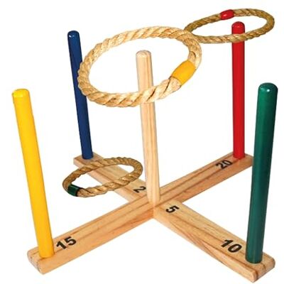 Schildkröt Ring Toss, ringwerpspel, set van FSC-gecertificeerd hout, 1 kruisbasis, 5 ringen, 970113 Croix avec 5 piquets, 5 anneaux en corde colorés, montage facile, pour l’intérieur et l’extérieur Schildkröt Ring Toss, ringwerpspel, set van FSC-gecertificeerd hout, 1 kruisbasis, 5 ringen, 970113 Croix avec 5 piquets, 5 anneaux en corde colorés, montage facile, pour l’intérieur et l’extérieur