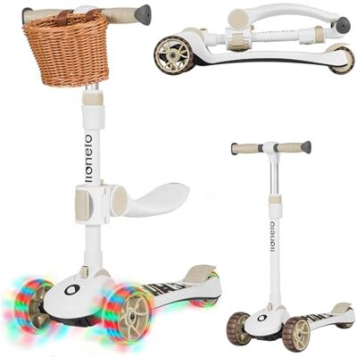 Lionelo Franky 2-in-1 kinderstep met led, zitting en mand Lionelo Franky 2-in-1 kinderstep met led, zitting en mand