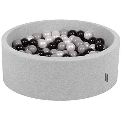 KiddyMoon Ballenbad 90 x 30 cm / 200 ballen diameter 7 cm met kleurrijke ballen voor baby's, kinderen, lichtgrijs: zwart/grijs/parel KiddyMoon Ballenbad 90 x 30 cm / 200 ballen diameter 7 cm met kleurrijke ballen voor baby's, kinderen, lichtgrijs: zwart/grijs/parel