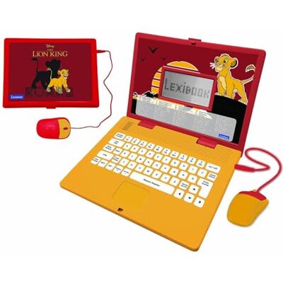 Lexibook , Disney The Lion King, tweetalige leercomputer, Frans/Engels, speelgoed voor kinderen met 124 taalactiviteiten, schrijven, geel/rood, JC598ANi1LXB Lexibook , Disney The Lion King, tweetalige leercomputer, Frans/Engels, speelgoed voor kinderen met 124 taalactiviteiten, schrijven, geel/rood, JC598ANi1LXB