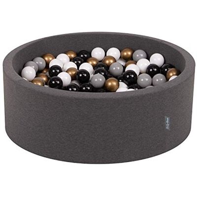 KiddyMoon 90 x 30 cm/300 ballen met een diameter van 7 cm, rond ballenbad voor baby's, gemaakt in de EU, lichtgrijs: wit/grijs/munt KiddyMoon 90 x 30 cm/300 ballen met een diameter van 7 cm, rond ballenbad voor baby's, gemaakt in de EU, lichtgrijs: wit/grijs/munt