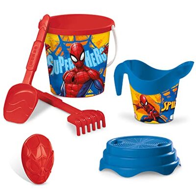Mondo Toys Bucketset + water kan Spiderman – emmer 17 cm met waterkan – strandspeelgoed (6 stuks) voor kinderen – 18427 Mondo Toys Bucketset + water kan Spiderman – emmer 17 cm met waterkan – strandspeelgoed (6 stuks) voor kinderen – 18427