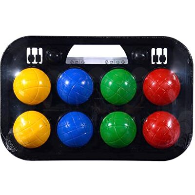 Simba Boccia 107401391 transportmand, 8 ballen 7 x 8 cm, 2 doelballen, groen, geel, blauw, rood Simba Boccia 107401391 transportmand, 8 ballen 7 x 8 cm, 2 doelballen, groen, geel, blauw, rood