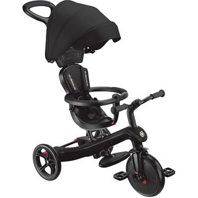 Globber Explorer Trike 4-in-1 Pro in zwart, driewieler, loopfiets en kinderwagen, 10/8,5 inch, TPR-stoel, in hoogte verstelbaar kindervoertuig Globber Explorer Trike 4-in-1 Pro in zwart, driewieler, loopfiets en kinderwagen, 10/8,5 inch, TPR-stoel, in hoogte verstelbaar kindervoertuig