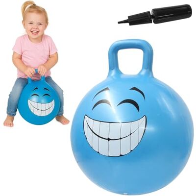 Jamara Hüpfball Smile HoppyDoo blauw 450 mm met pomp Jamara Hüpfball Smile HoppyDoo blauw 450 mm met pomp