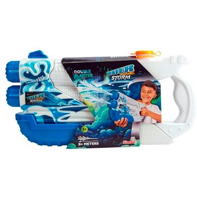 Simba Waterzone Storm Double Blaster, 107276275, in kleur bedrukt, pompmechanisme, dubbele straal, tankvolume: 900 ml, bereik: 8 m, 36 cm, vanaf 3 jaar Simba Waterzone Storm Double Blaster, 107276275, in kleur bedrukt, pompmechanisme, dubbele straal, tankvolume: 900 ml, bereik: 8 m, 36 cm, vanaf 3 jaar