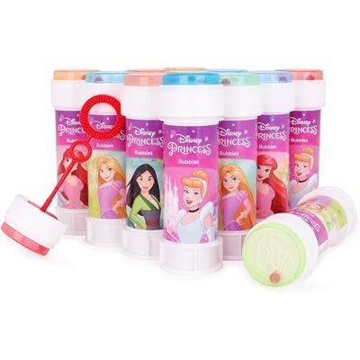 Toyland Set van 12 prinsessenbubbels met eetstokjes, 60 ml oplossing en labyrint deksel, speelgoed voor zakgeld en verrassingszakjes Toyland Set van 12 prinsessenbubbels met eetstokjes, 60 ml oplossing en labyrint deksel, speelgoed voor zakgeld en verrassingszakjes