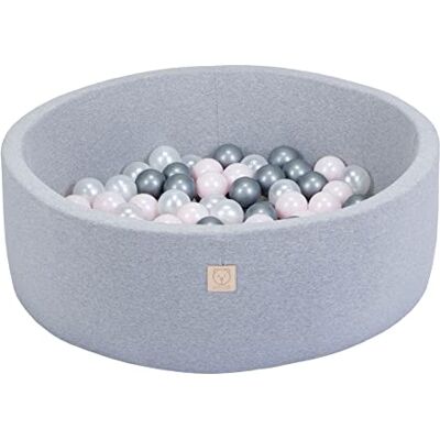 MISIOO Smart Ballenbad, kinderkamer, babykamer, 150 ballen, speelgoed, machinewasbaar, Öko-Tex gecertificeerd, 90 x 30 cm, lichtgrijs, roze/wit/zilver MISIOO Smart Ballenbad, kinderkamer, babykamer, 150 ballen, speelgoed, machinewasbaar, Öko-Tex gecertificeerd, 90 x 30 cm, lichtgrijs, roze/wit/zilver