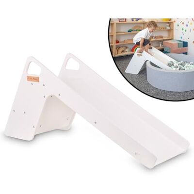 KiddyMoon Houten glijbaan voor kinderen, 2-in-1, babystoel, groot, wit KiddyMoon Houten glijbaan voor kinderen, 2-in-1, babystoel, groot, wit