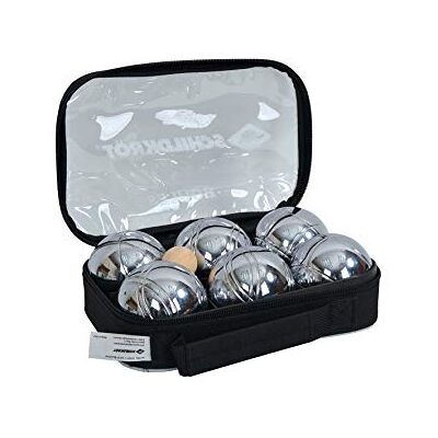 Schildkröt Boccia, Set van petanque, 2 x 3 stalen ballen, 1 x doelbal met afstandsmeter, in hersluitbare transporttas, 970008 Schildkröt Boccia, Set van petanque, 2 x 3 stalen ballen, 1 x doelbal met afstandsmeter, in hersluitbare transporttas, 970008