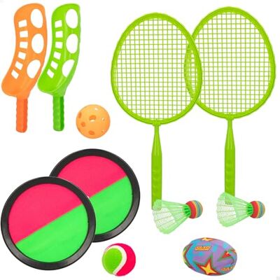 COLORBABY CB Toys 49543 Multispeelset voor kinderen, bestaande uit 2 badmintonrackets, 2 stuurwielen, 2 launchers, 2 ballen, 1 zachte rugbybal, 2 haarvangers, vanaf 3 jaar COLORBABY CB Toys 49543 Multispeelset voor kinderen, bestaande uit 2 badmintonrackets, 2 stuurwielen, 2 launchers, 2 ballen, 1 zachte rugbybal, 2 haarvangers, vanaf 3 jaar