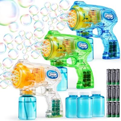 JOYIN Bellenblaaspistool, automatische zeepbellenmachine, met 3 bellenblaasoplossingen voor kinderen, bubbelmachine voor feestjes, zomerspeelgoed, buiten- en binnenactiviteiten, Pasen JOYIN Bellenblaaspistool, automatische zeepbellenmachine, met 3 bellenblaasoplossingen voor kinderen, bubbelmachine voor feestjes, zomerspeelgoed, buiten- en binnenactiviteiten, Pasen