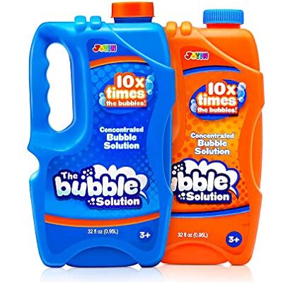 JOYIN Set van 2 0,95 l zeepbellenvloeistof (tot 19 l) voor het mengen van gigantische zeepbellen en normale bubbels voor bellenblaasmachine en bellenpistool JOYIN Set van 2 0,95 l zeepbellenvloeistof (tot 19 l) voor het mengen van gigantische zeepbellen en normale bubbels voor bellenblaasmachine en bellenpistool
