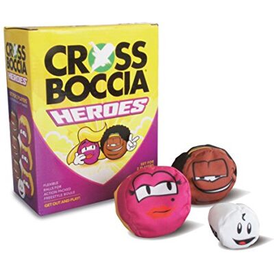 Schildkröt Crossboccia Doublepack Heroes Blond & Muffin, 2 x 3 ballen met verschillende motieven, voor 2 spelers, inclusief richtbal, 970827 Schildkröt Crossboccia Doublepack Heroes Blond & Muffin, 2 x 3 ballen met verschillende motieven, voor 2 spelers, inclusief richtbal, 970827