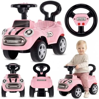 Sun Kinderauto, glijbaan, vanaf 1 jaar, loopwagen, binnen, voertuig met geluiden (roze) Sun Kinderauto, glijbaan, vanaf 1 jaar, loopwagen, binnen, voertuig met geluiden (roze)