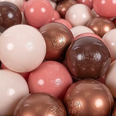 KiddyMoon 200 Ballen/7Cm Plastic Kleurrijke Ballen Voor Zwembad Kinderen Baby Made In EU, Bruin/Koper/Pastel Beige/Zalm KiddyMoon 200 Ballen/7Cm Plastic Kleurrijke Ballen Voor Zwembad Kinderen Baby Made In EU, Bruin/Koper/Pastel Beige/Zalm