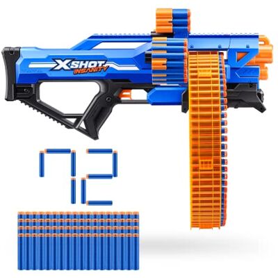 XSHOT X-Shot Insanity Mad Mega Barrel van ZURU met 138 darts, Air Pocket Technology darts en dartopslag XSHOT X-Shot Insanity Mad Mega Barrel van ZURU met 138 darts, Air Pocket Technology darts en dartopslag