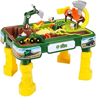 Klein Theo 3948 Waterspeeltafel met boerderijdieren en voertuigen, zandbak en zandbak, afmetingen: 64 x 46 x 60 cm, speelgoed voor kinderen vanaf 18 maanden Klein Theo 3948 Waterspeeltafel met boerderijdieren en voertuigen, zandbak en zandbak, afmetingen: 64 x 46 x 60 cm, speelgoed voor kinderen vanaf 18 maanden