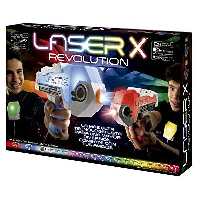 Bizak Laser X Revolution Double Blaster laserpistool met lang bereik, met snel opladen en vesten, cadeau voor jongens en meisjes vanaf 6 jaar (62948046) Bizak Laser X Revolution Double Blaster laserpistool met lang bereik, met snel opladen en vesten, cadeau voor jongens en meisjes vanaf 6 jaar (62948046)