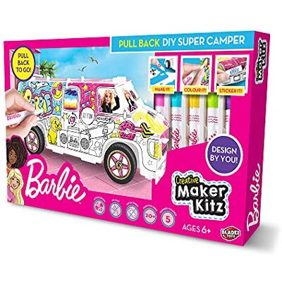 Mondo -51232 Toys-Maker Kitz Pull Back DIY Super Camper-51232, kleur Barbie, 51232 Mondo -51232 Toys-Maker Kitz Pull Back DIY Super Camper-51232, kleur Barbie, 51232