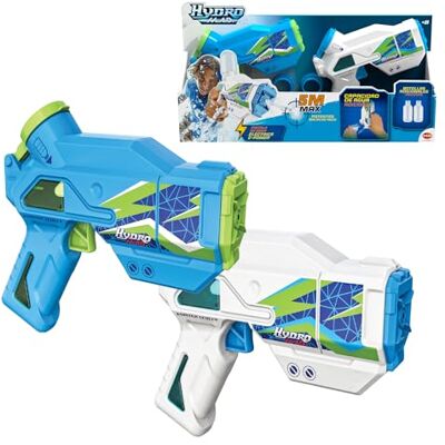Bizak Hydro M.A.D. Mini Blaster Pack dubbel, elektronische waterpistolen in blauw en wit, bereik tot 5 m, speelgoed voor buiten spelen, jongens en meisjes vanaf 8 jaar, (62001154) Bizak Hydro M.A.D. Mini Blaster Pack dubbel, elektronische waterpistolen in blauw en wit, bereik tot 5 m, speelgoed voor buiten spelen, jongens en meisjes vanaf 8 jaar, (62001154)