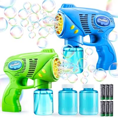 JOYIN 2 bellenblaaspistolen met 2 flessen bellennavuloplossing (in totaal 260 ml), bellenblaasmachine voor peuters vanaf 3 jaar, zomerspeelgoed, outdoor-activiteit, Pasen JOYIN 2 bellenblaaspistolen met 2 flessen bellennavuloplossing (in totaal 260 ml), bellenblaasmachine voor peuters vanaf 3 jaar, zomerspeelgoed, outdoor-activiteit, Pasen
