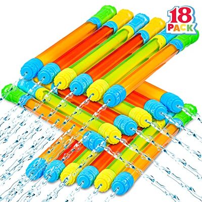 JOYIN 18 stuks waterpistolen voor kinderen, 42 cm, voor de zomer buiten, zwembad, achtertuin, strand, waterspeelgoed JOYIN 18 stuks waterpistolen voor kinderen, 42 cm, voor de zomer buiten, zwembad, achtertuin, strand, waterspeelgoed