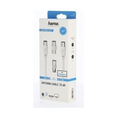 Hama Antenne-aansluitset, 2 m, 2 adapter. Coax, 3 p. Hama Antenne-aansluitset, 2 m, 2 adapter. Coax, 3 p.