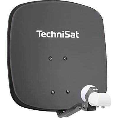 TechniSat DigiDish 45 grijs met TWIN LNB voor twee deelnemers TechniSat DigiDish 45 grijs met TWIN LNB voor twee deelnemers
