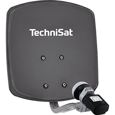 TechniSat DIGIDISH 33 Satellite Dish voor 1 deelnemer (33 cm klein satellietsysteem complete set met wandhouder en satellietdetector V/H-LNB) grijs TechniSat DIGIDISH 33 Satellite Dish voor 1 deelnemer (33 cm klein satellietsysteem complete set met wandhouder en satellietdetector V/H-LNB) grijs