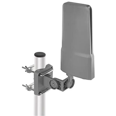 EMOS Buitenantenne met versterker voor externe ontvangst, VHF/UHF/DAB, outdoor tv-antenne voor DVB-T/DVB-T2-tv, bereik 0-80 km, geïntegreerd LTE-filter, 4G-filter, 5G EMOS Buitenantenne met versterker voor externe ontvangst, VHF/UHF/DAB, outdoor tv-antenne voor DVB-T/DVB-T2-tv, bereik 0-80 km, geïntegreerd LTE-filter, 4G-filter, 5G