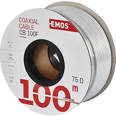 EMOS S5141 antennekabel 100m coaxkabel voor satellieten, tv en CCTV type CB100F dubbel afgeschermd afschermingsmaat 75dB afscherming 75 Ohm weerstand 75 Ohm EMOS S5141 antennekabel 100m coaxkabel voor satellieten, tv en CCTV type CB100F dubbel afgeschermd afschermingsmaat 75dB afscherming 75 Ohm weerstand 75 Ohm