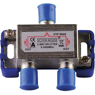 SCHWAIGER VTF8842241 Premium verdeler 2x voor kabel- en CATV-tv-systemen (110 dB) SCHWAIGER VTF8842241 Premium verdeler 2x voor kabel- en CATV-tv-systemen (110 dB)