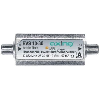 Axing inline BVS 10-30 Mini Hausanschlussverversterker voor televoeding (30 dB) Axing inline BVS 10-30 Mini Hausanschlussverversterker voor televoeding (30 dB)