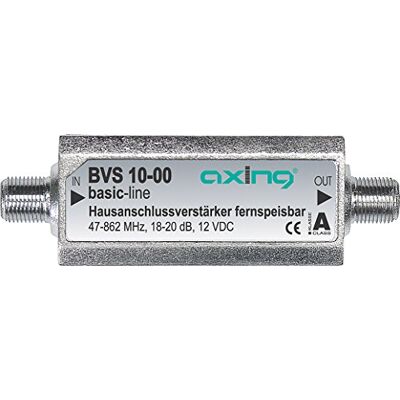 Axing BVS 10-00 Mini Inline Versterker voor FM CATV Digitale Kabeltelevisie 12 V DC (47-862 MHz) Axing BVS 10-00 Mini Inline Versterker voor FM CATV Digitale Kabeltelevisie 12 V DC (47-862 MHz)