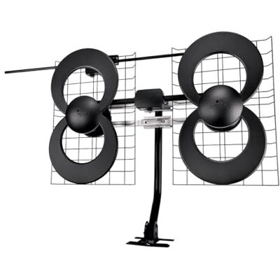 Antennas Direct ClearStream C4-V-CJM TV-antenne, 4 V, 70 km bereik, UHF/Vhf, multidirectioneel, binnen, zolder, outdoor, mast met draaibare basis/hardware/verstelbare klem/afdichtpads, 4K ready, zwart Antennas Direct ClearStream C4-V-CJM TV-antenne, 4 V, 70 km bereik, UHF/Vhf, multidirectioneel, binnen, zolder, outdoor, mast met draaibare basis/hardware/verstelbare klem/afdichtpads, 4K ready, zwart