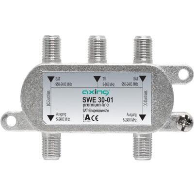 Axing SWE 30-01 satelliet- en terrestrische antenne-koppeling/TNT voor Twin LNB, 2 uitgangen Axing SWE 30-01 satelliet- en terrestrische antenne-koppeling/TNT voor Twin LNB, 2 uitgangen