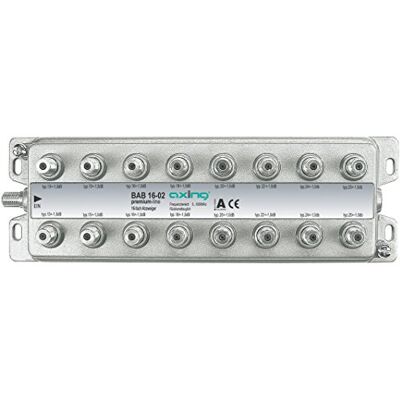 Axing BAB 16-02 16-voudige zweiger met 13-25 dB demping (5-1006 MHz) Axing BAB 16-02 16-voudige zweiger met 13-25 dB demping (5-1006 MHz)
