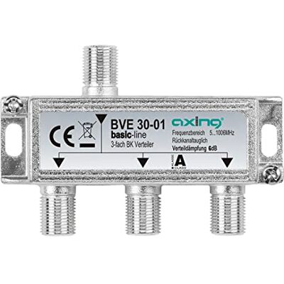 Axing BVE 30-01 splitter splitter 3-weg splitter uitgangen voor FM CATV digitale kabeltelevisie (5-1000 MHz) Axing BVE 30-01 splitter splitter 3-weg splitter uitgangen voor FM CATV digitale kabeltelevisie (5-1000 MHz)