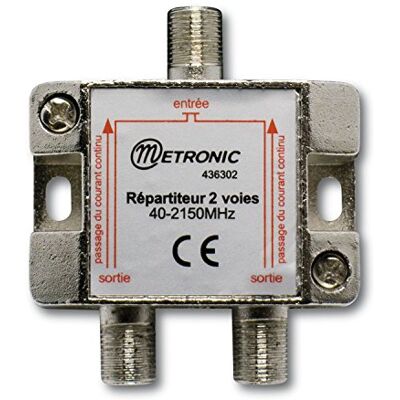 Metronic 436302 splitter (afscherming met aansluiting F) 2-weg Metronic 436302 splitter (afscherming met aansluiting F) 2-weg