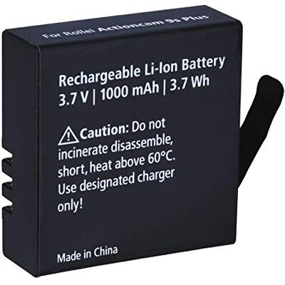 Rollei Actioncam 8s 9s Plus extra batterij, reservebatterij met 1000 mAh capaciteit, lithium-ion, zwart Rollei Actioncam 8s 9s Plus extra batterij, reservebatterij met 1000 mAh capaciteit, lithium-ion, zwart