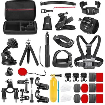 NEEWER 50-in-1 actiecamera accessoireset compatibel met GoPro Hero 12 11 10 9 DJI Osmo 4 3 2 Insta360 X3 X2 GO 3 SJCAM DBPOWER AKASO VicTsing APEMAN WiMiUS QUMOX Lightdow Campark Sony NEEWER 50-in-1 actiecamera accessoireset compatibel met GoPro Hero 12 11 10 9 DJI Osmo 4 3 2 Insta360 X3 X2 GO 3 SJCAM DBPOWER AKASO VicTsing APEMAN WiMiUS QUMOX Lightdow Campark Sony