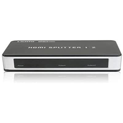 HDSupply HDGear HSP0102B HDMI-splitter 1x2 met geïntegreerde signaalversterker, voeding en handleiding inbegrepen. 1 x HDMI-A-aansluiting (ingang) op 2 x HDMI-A-aansluiting (uitgang). Kleur: zwart/zilver HDSupply HDGear HSP0102B HDMI-splitter 1x2 met geïntegreerde signaalversterker, voeding en handleiding inbegrepen. 1 x HDMI-A-aansluiting (ingang) op 2 x HDMI-A-aansluiting (uitgang). Kleur: zwart/zilver