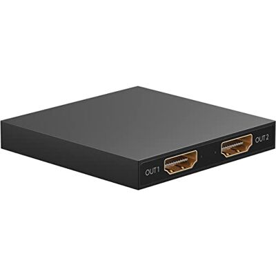 goobay 58480 HDMI splitter 1 in 2 uitgangen / 4K bij 30 Hz (2160p) / HDMI 1.4 schakelaar voor twee schermen met 60 Hz tot 1080p goobay 58480 HDMI splitter 1 in 2 uitgangen / 4K bij 30 Hz (2160p) / HDMI 1.4 schakelaar voor twee schermen met 60 Hz tot 1080p