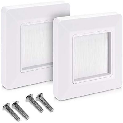 kwmobile Borstelwandplaat, 2 stuks, wandkabeldoorvoer, audio-video-uitgang, inbouwstopcontact voor tv-kabeldoorvoer HDMI HiFi kwmobile Borstelwandplaat, 2 stuks, wandkabeldoorvoer, audio-video-uitgang, inbouwstopcontact voor tv-kabeldoorvoer HDMI HiFi